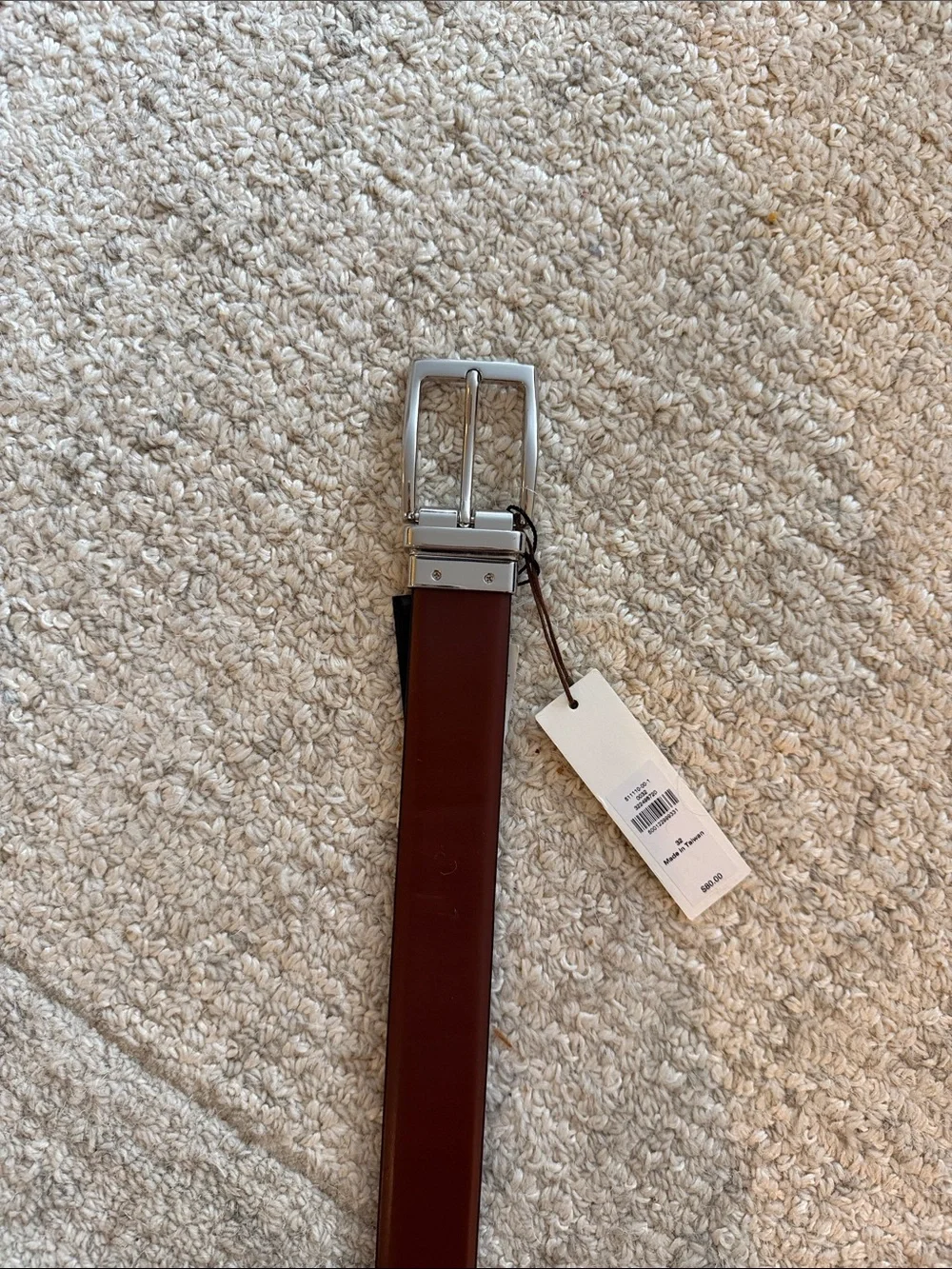 Banana Republic Reversible Brown/Black Leather Dress Belt with Silver Buckle